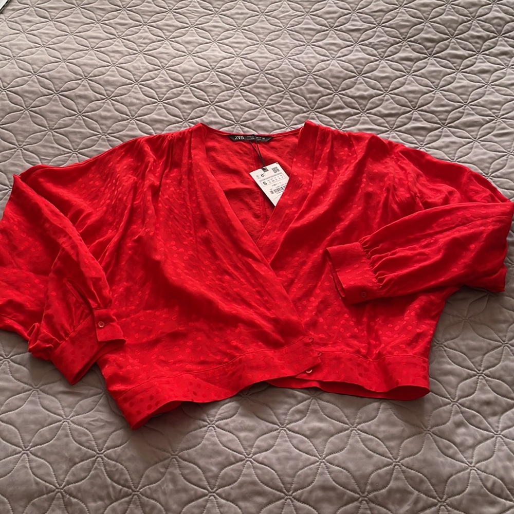 Zara Peasant Top - Cropped